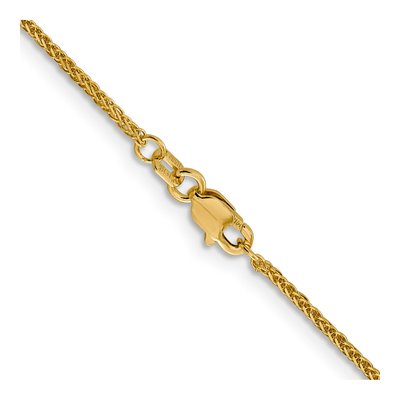 14K Yellow Gold 1mm Diamond-Cut Wheat Chain – view 4