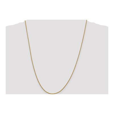 14K Yellow Gold 1mm Diamond-Cut Wheat Chain – view 5