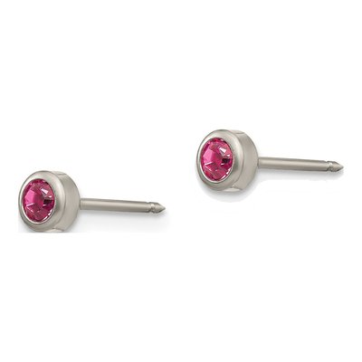 Titanium Crystal Bezel Stud Earrings – view 2