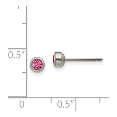 Titanium Crystal Bezel Stud Earrings – view 4