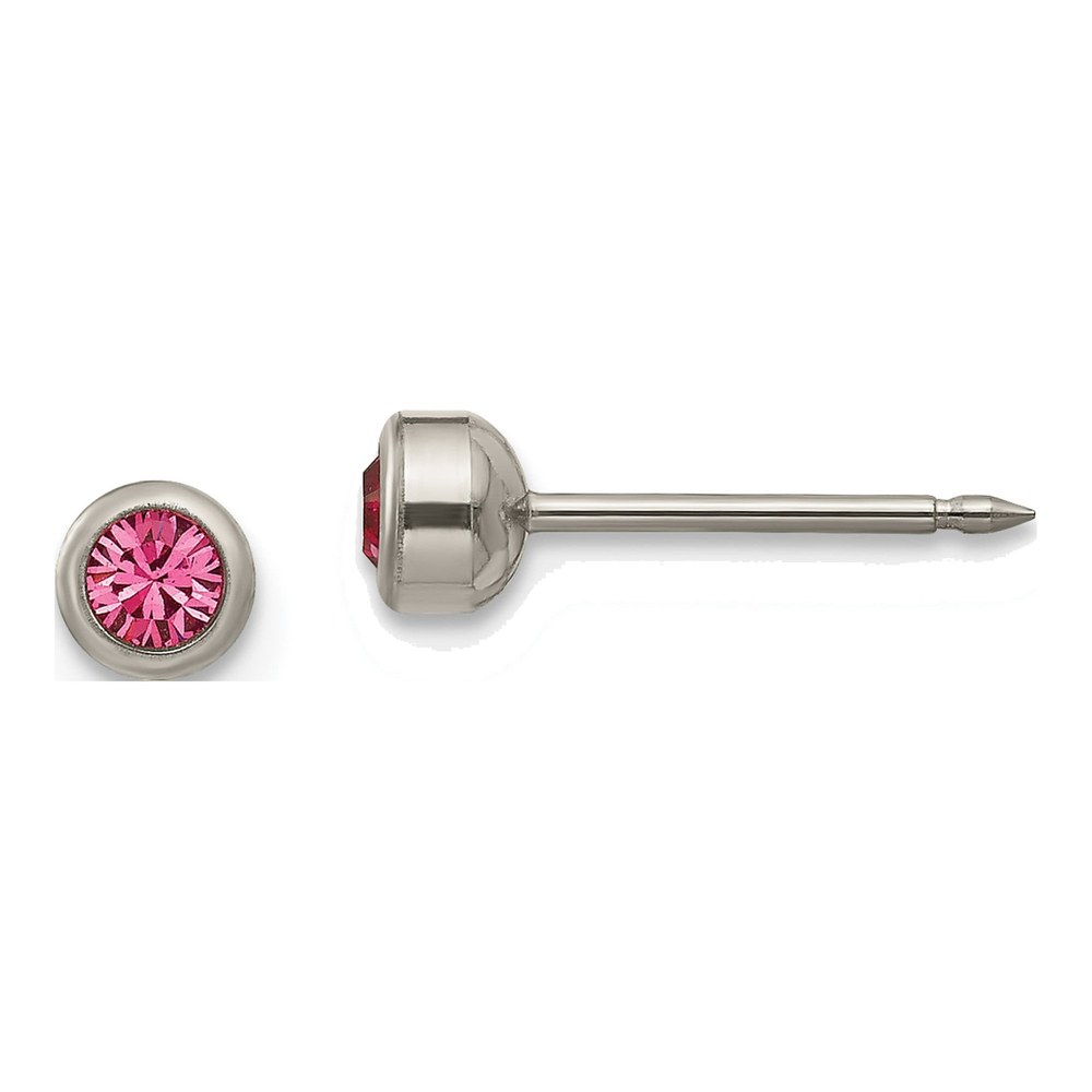 Titanium Crystal Bezel Stud Earrings