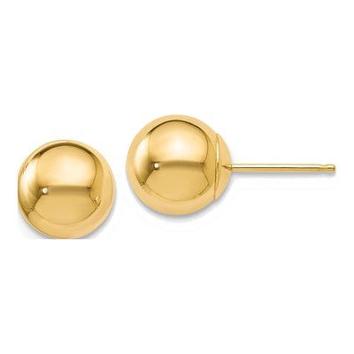 14K Yellow Gold Ball Stud Earrings