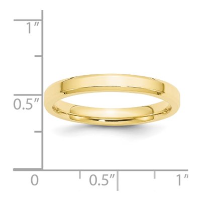 10K Yellow Gold 3mm Beveled Edge Comfort-Fit Wedding Band – view 4