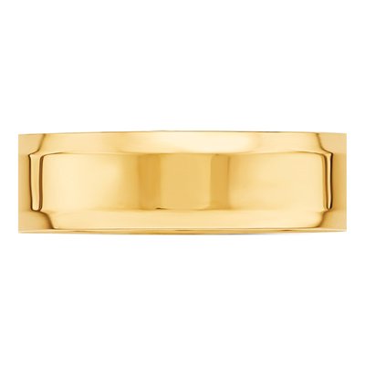 10K Yellow Gold 6mm Beveled Comfort-Fit Wedding Band – view 3
