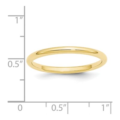 10K Yellow Gold 2mm Comfort-Fit Wedding Band – view 5