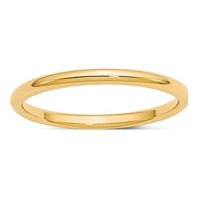 10K Yellow Gold 2mm Comfort-Fit Wedding Band