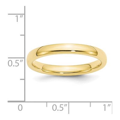 10K Yellow Gold 3mm Comfort-Fit Wedding Band – view 6