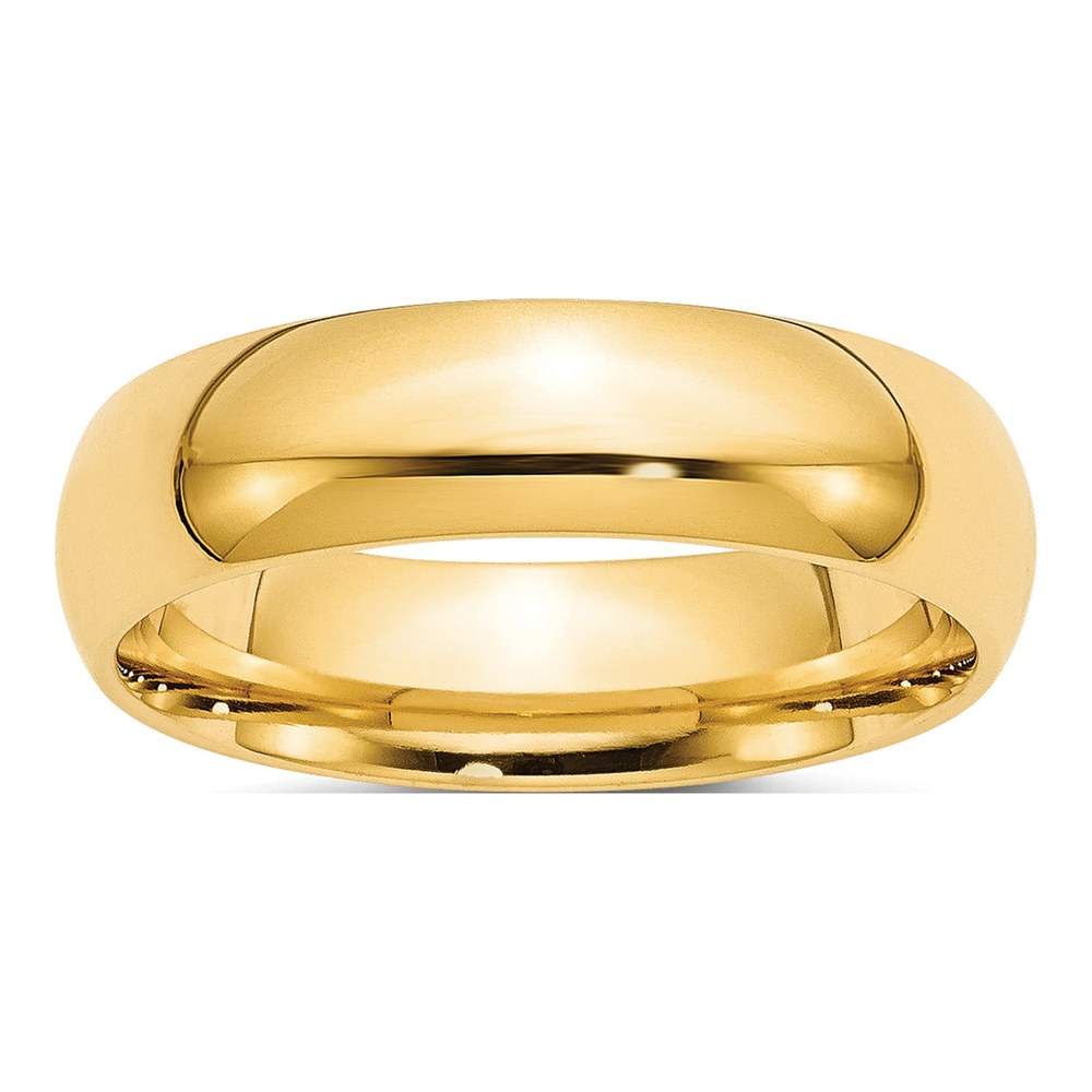 10K Yellow Gold 6mm Comfort-Fit Wedding Band