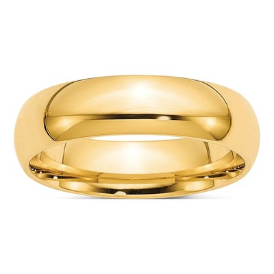 10K Yellow Gold 6mm Comfort-Fit Wedding Band