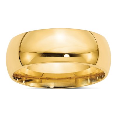 10K Yellow Gold 8mm Comfort-Fit Wedding Band
