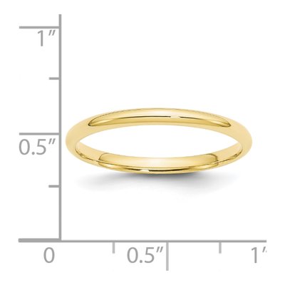 10K Yellow Gold 2mm Comfort-Fit Wedding Band – view 4