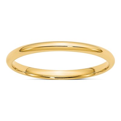 10K Yellow Gold 2mm Comfort-Fit Wedding Band