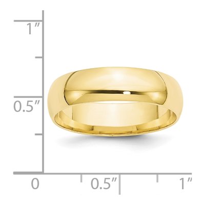 10K Yellow Gold 6mm Comfort-Fit Wedding Band – view 5
