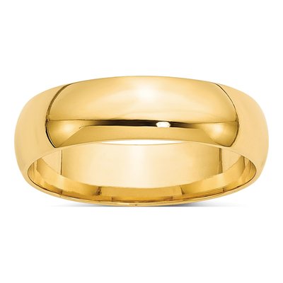 10K Yellow Gold 6mm Comfort-Fit Wedding Band