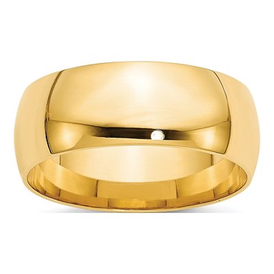 10K Yellow Gold 8mm Comfort-Fit Wedding Band
