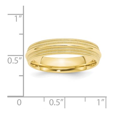 10K Yellow Gold 5mm Milgrain Comfort-Fit Wedding Band – view 4