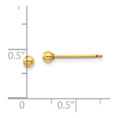 14K Yellow Gold Ball Stud Earrings – view 3
