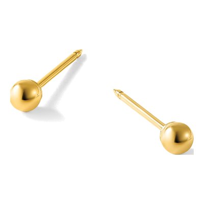 14K Yellow Gold Ball Stud Earrings – view 4