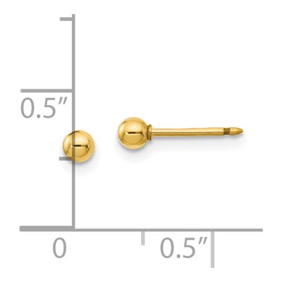 14K Yellow Gold Ball Stud Earrings – view 3