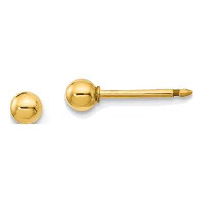 14K Yellow Gold Ball Stud Earrings