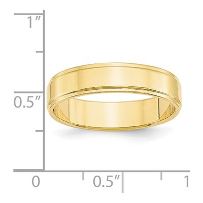 10K Yellow Gold 5mm Step Edge Wedding Band – view 4