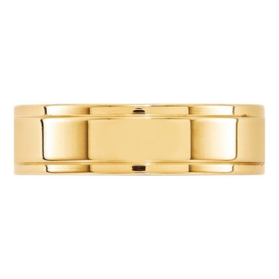10K Yellow Gold 6mm Step Edge Wedding Band – view 2