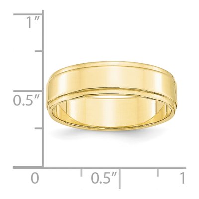 10K Yellow Gold 6mm Step Edge Wedding Band – view 3