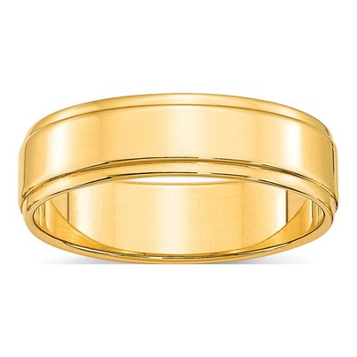 10K Yellow Gold 6mm Step Edge Wedding Band