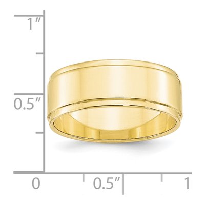 10K Yellow Gold 8mm Step Edge Wedding Band – view 4