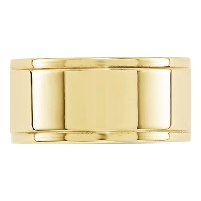 10K Yellow Gold 10mm Flat Step Edge Wedding Band – view 2
