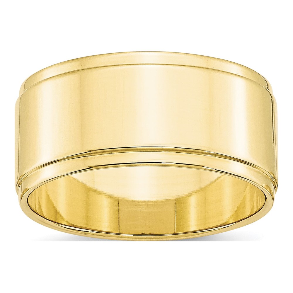 10K Yellow Gold 10mm Flat Step Edge Wedding Band