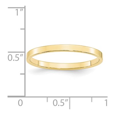 10K Yellow Gold 2mm Flat Wedding Band – view 4