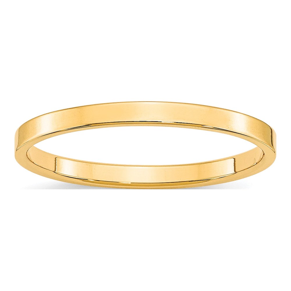 10K Yellow Gold 2mm Flat Wedding Band