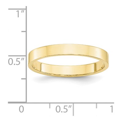 10K Yellow Gold 3mm Flat Wedding Band – view 4