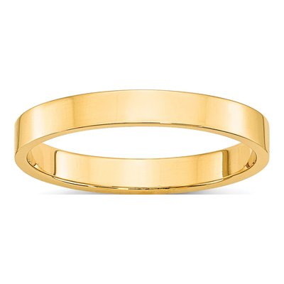 10K Yellow Gold 3mm Flat Wedding Band