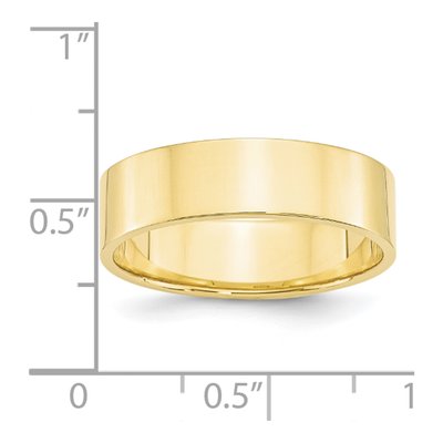 10K Yellow Gold 6mm Flat Wedding Band – view 4