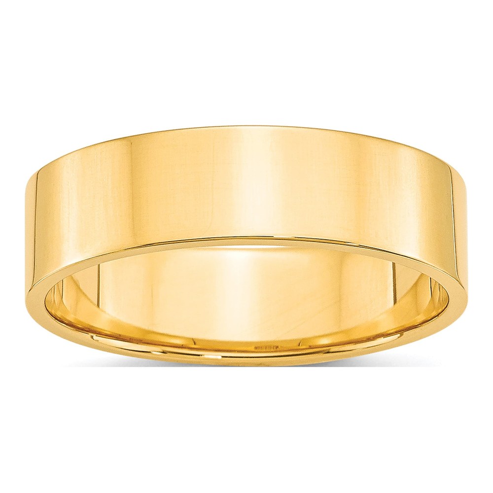 10K Yellow Gold 6mm Flat Wedding Band