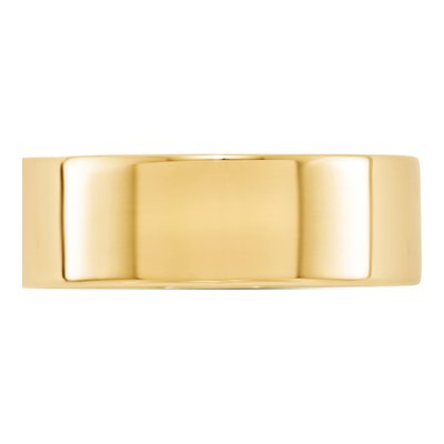 10K Yellow Gold 7mm Flat Wedding Band – view 3