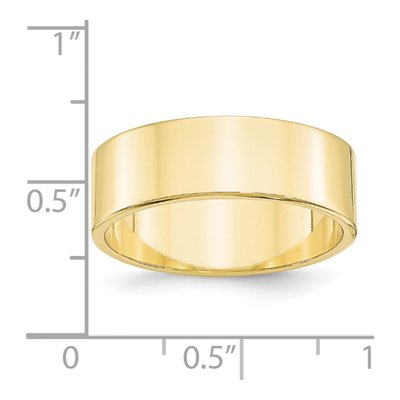 10K Yellow Gold 7mm Flat Wedding Band – view 4