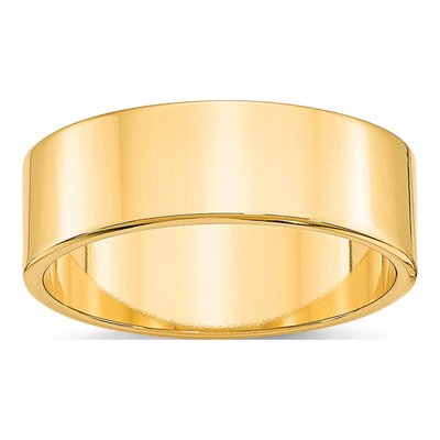 10K Yellow Gold 7mm Flat Wedding Band