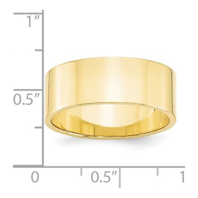 10K Yellow Gold 8mm Flat Wedding Band – view 3