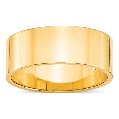 10K Yellow Gold 8mm Flat Wedding Band