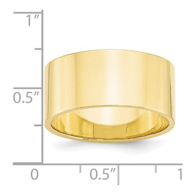 10K Yellow Gold 10mm Flat Wedding Band – view 2