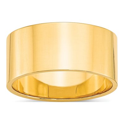 10K Yellow Gold 10mm Flat Wedding Band