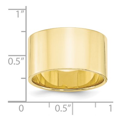 10K Yellow Gold 12mm Flat Wedding Band – view 3