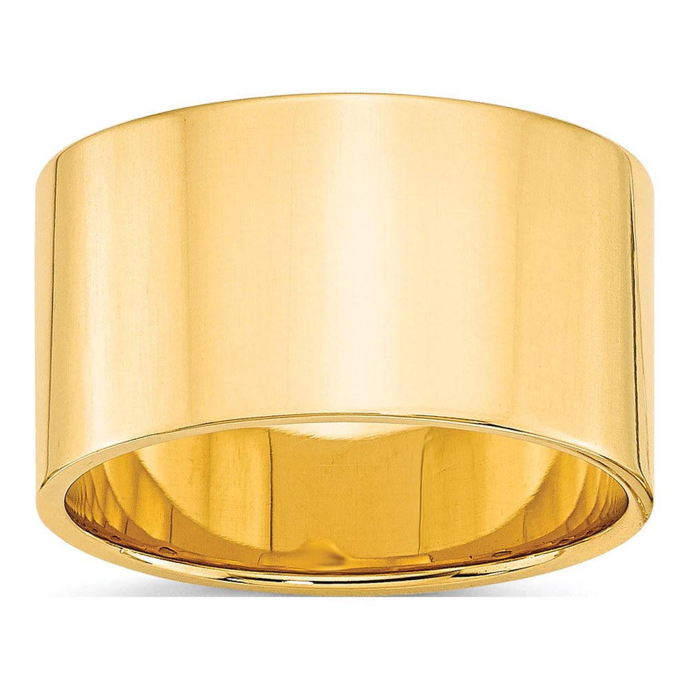10K Yellow Gold 12mm Flat Wedding Band