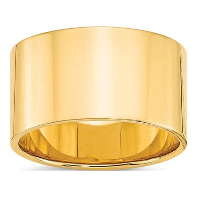 10K Yellow Gold 12mm Flat Wedding Band