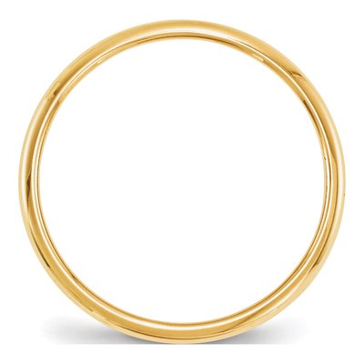 10K Yellow Gold 2mm Half Round Wedding Band – view 3