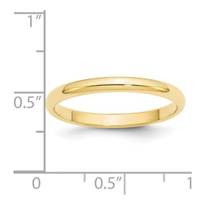 10K Yellow Gold 2.5mm Half Round Wedding Band – view 4