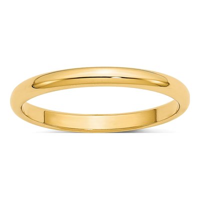 10K Yellow Gold 2.5mm Half Round Wedding Band